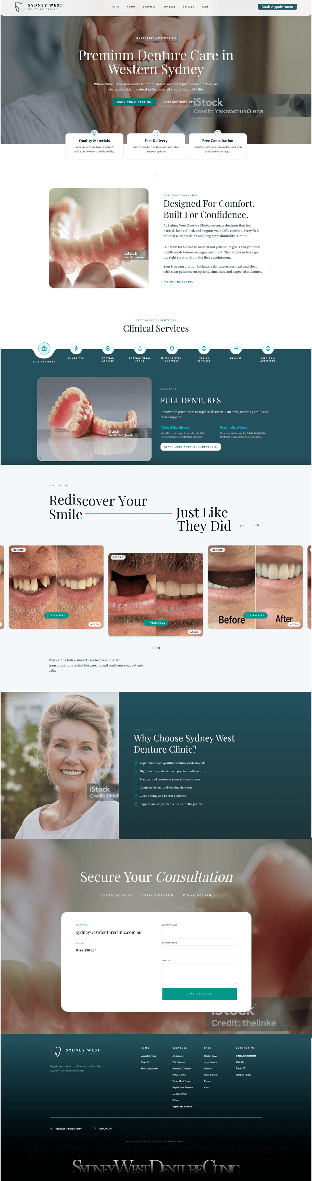 Sydney West Denture Clinic website built by In-Esque