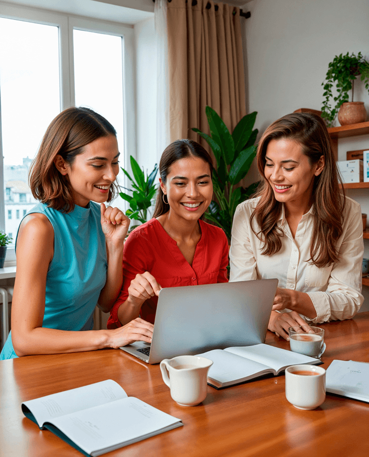 Team collaborating on a website project